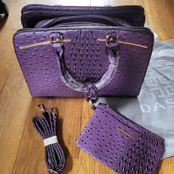 Dasein Women Satchel Handbag - Purple - NWT - Picture 2 of 8